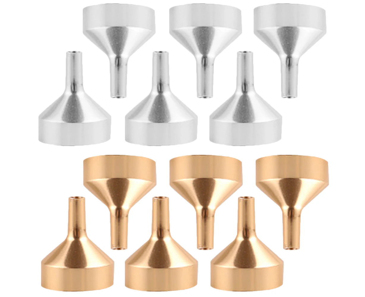 12Pcs Mini Perfume Funnels Small Bottle Funnel Perfume Refill Tool Miniature Funnel Metal Funnel