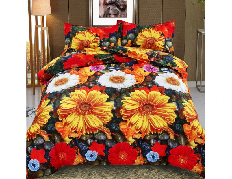 Chrysanthemum Bedding Set Pillowcase Duvet Cover Simple Beautiful 3d Duvet Cover For Comfortable Bed Set - 150*200cm