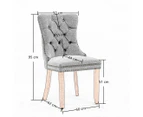 AADEN Modern Elegant Button-Tufted Upholstered Fabric with Studs Trim and Wooden legs Dining Side Chair-Beige