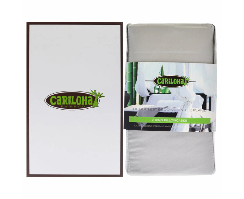 Cariloha Resort Bamboo Pillowcase Set - Harbor Gray-King by Cariloha for Unisex - 2 Pc Pillowcase