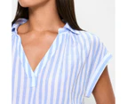 Target Sleeveless V-Neck Collared Shirt