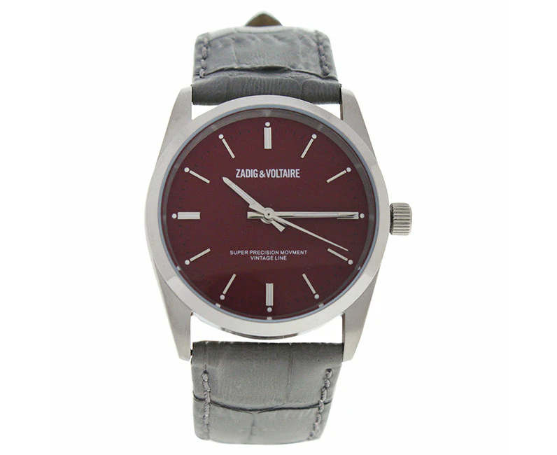 ZVF235 Fusion - Silver/Grey Leather Strap Watch by Zadig & Voltaire for Unisex - 1 Pc Watch