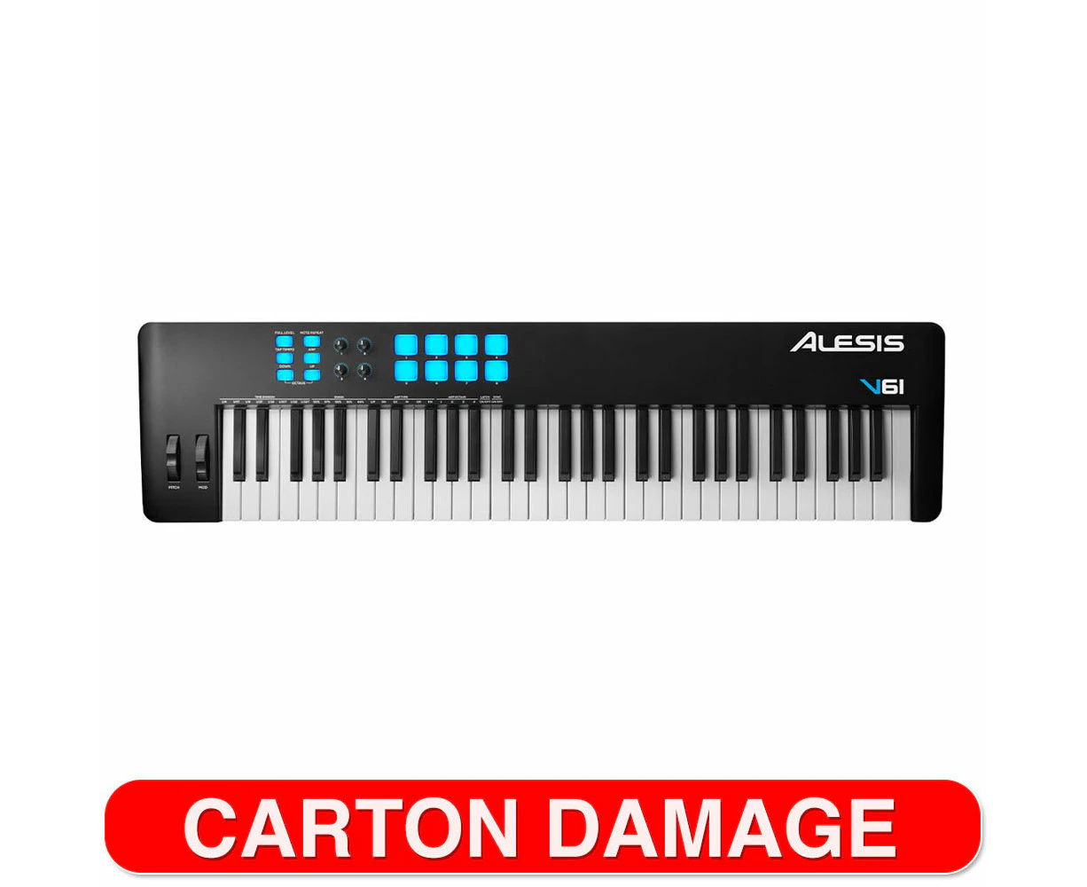 Alesis V61MKII: Beat Music Creation USB-Midi 61-Key Keyboard Controller & Pad - Refurbished Grade A