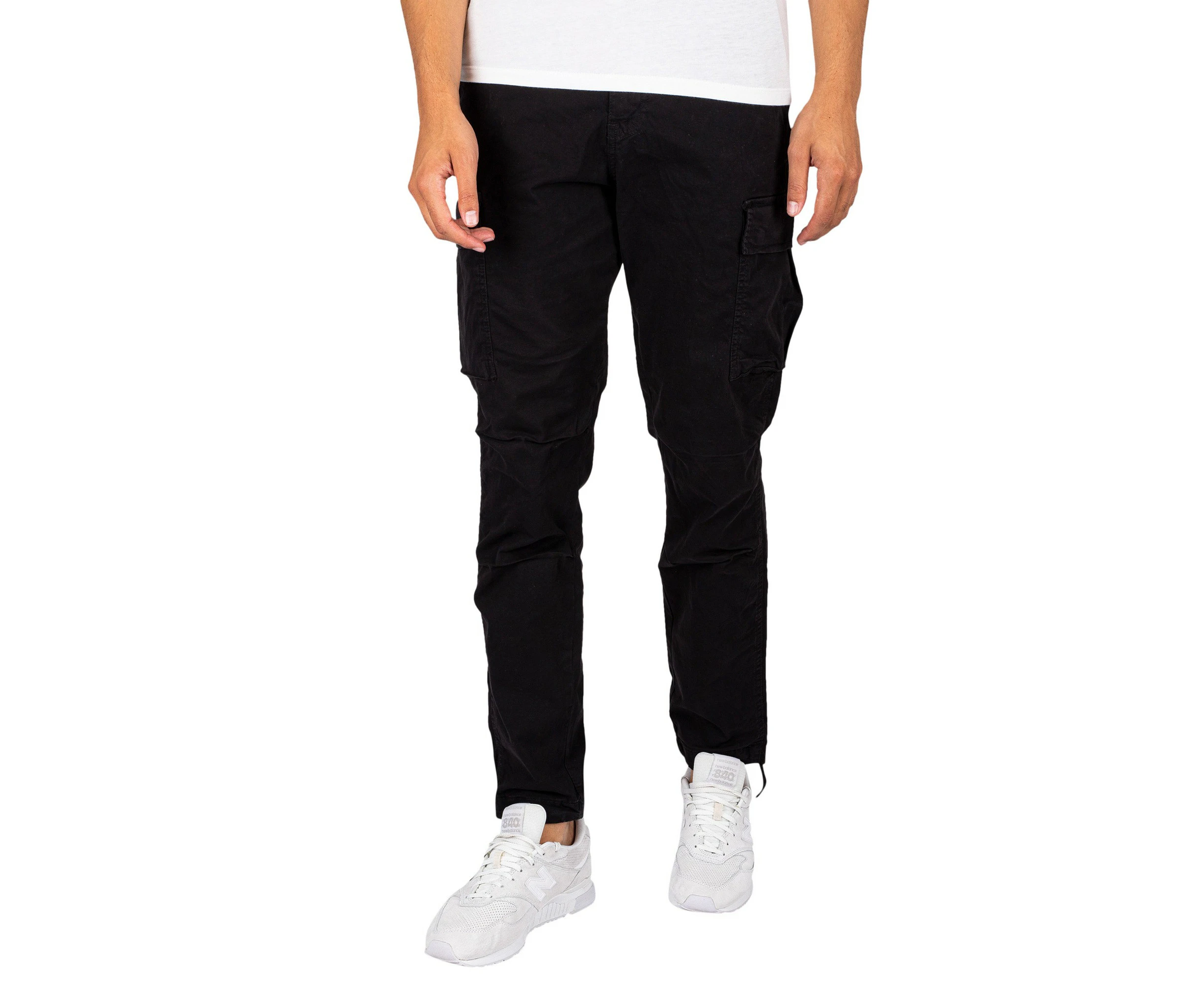 Jack & Jones Men's Ace Tucker Loose Cargo Trousers - Black