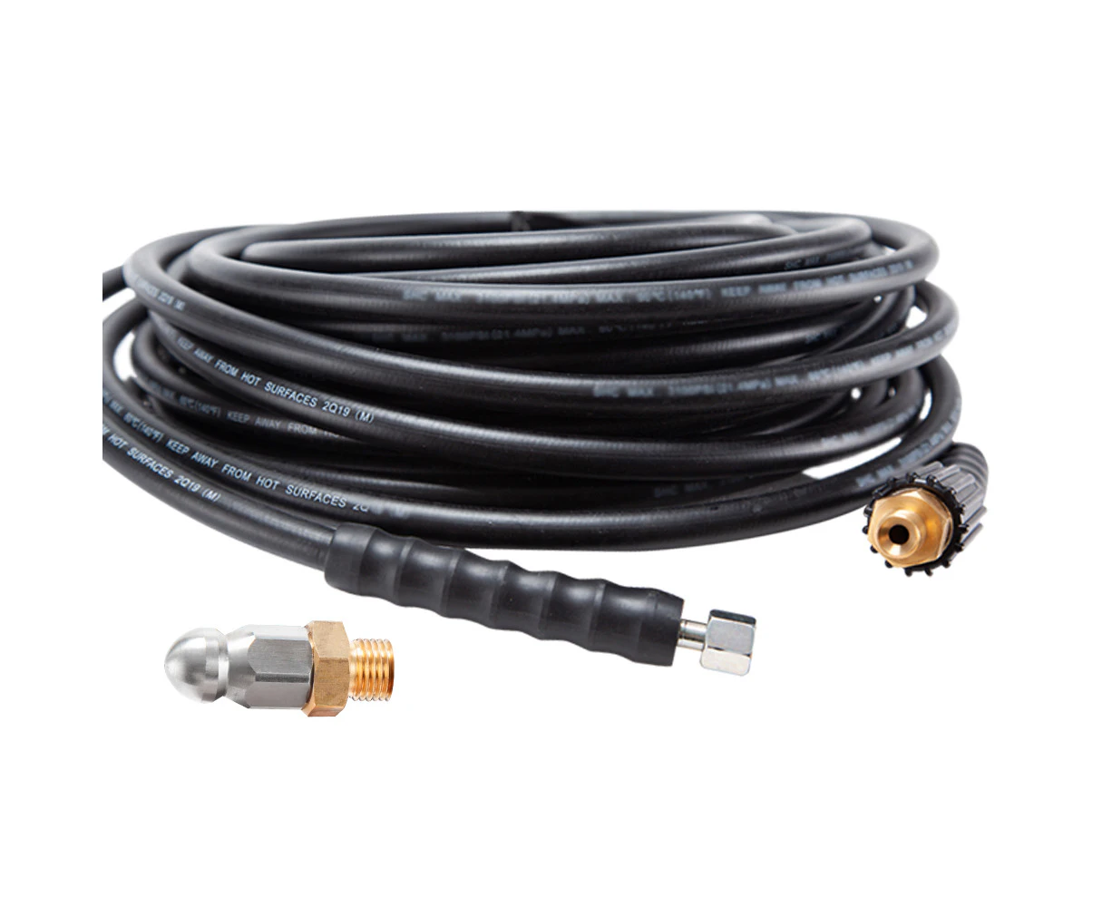 Jet-USA 20M Petrol Pressure Washer Hose Extension with Drain Cleaner Nozzle Accesory Pack