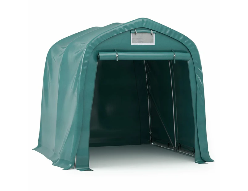 vidaXL Garage Tent Outdoor Canopy Storage Tool Shed Marquee Garden Green PVC