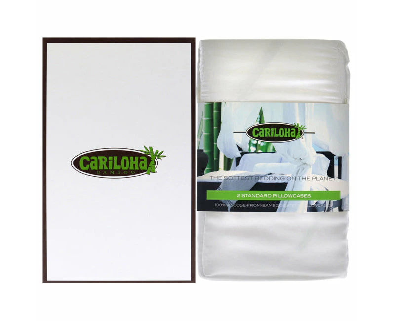 Cariloha Resort Bamboo Pillowcase Set - White-Standard by Cariloha for Unisex - 2 Pc Pillowcase