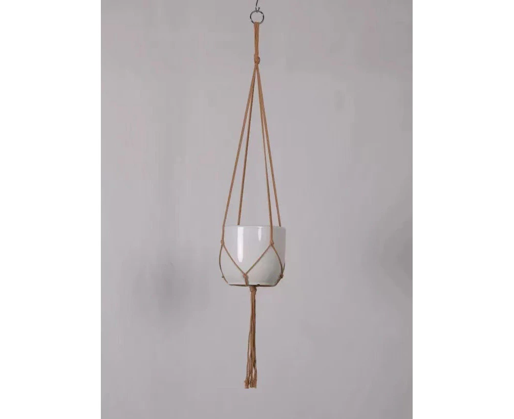 Gardening Greening Woven Hanger: Flower pot net bag made of hemp rope for indoor and outdoor hanging decoration - ideal for indoor pots