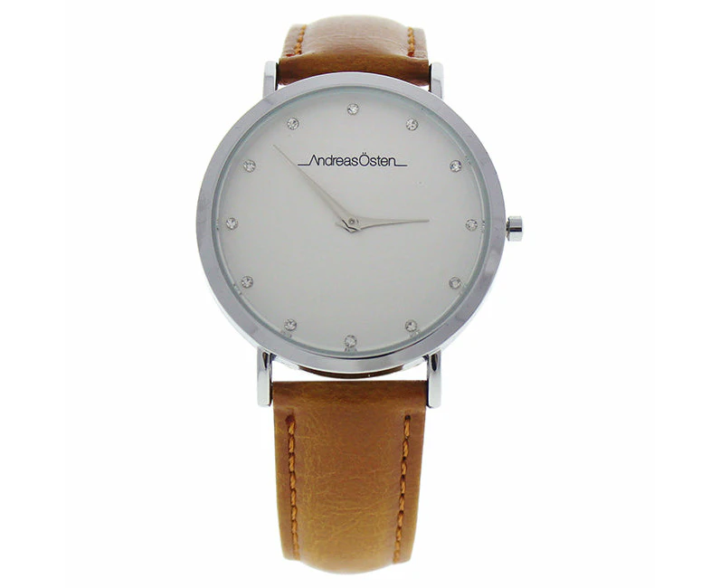 Andreas Osten AO-18 Klassisk - Silver/Brown Leather Strap Watch by Andreas Osten for Women - 1 Pc Watch