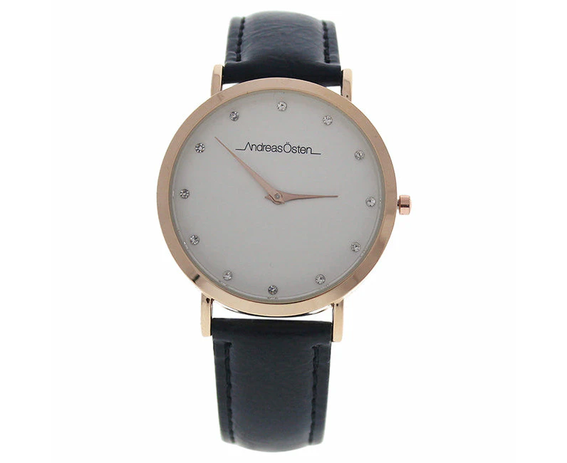 Andreas Osten AO-13 Klassisk - Rose Gold/Black Leather Strap Watch by Andreas Osten for Women - 1 Pc Watch