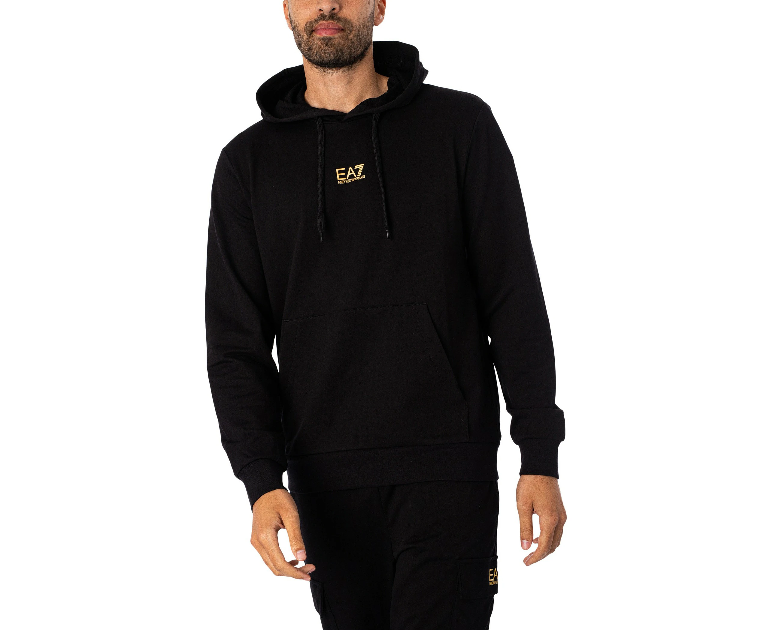 EA7 Men's Jersey Pullover Hoodie - Black