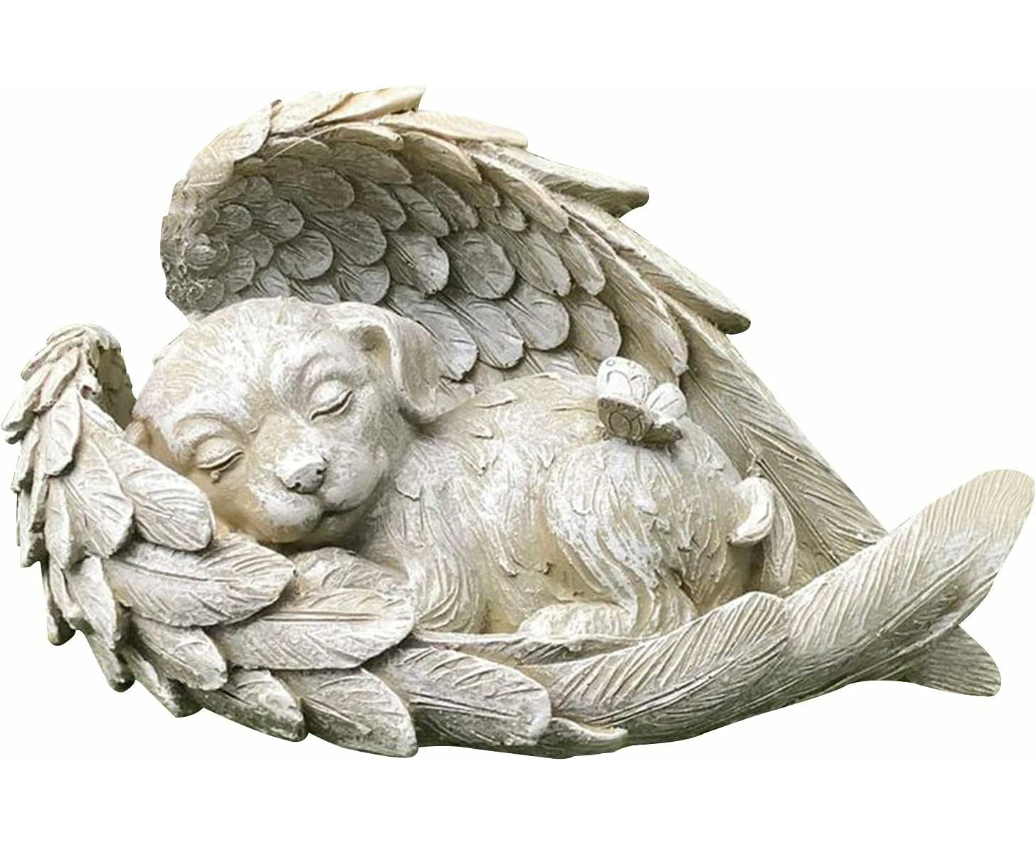 Cat Angel Dog Decoration Memorial Statue Resin Art Ornaments Garden Statue Animal Sculpture for Garden, Home, Yard, Patio Lawn