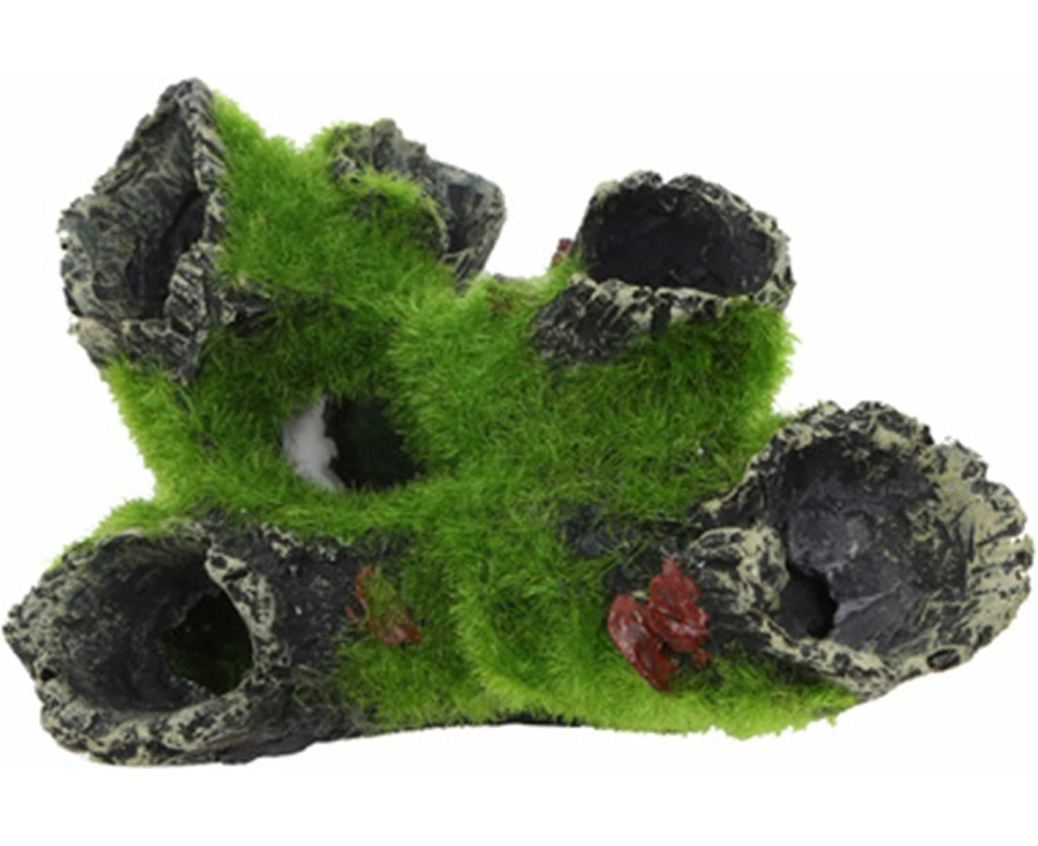 Aquarium Ornament View of Rocky Cave with Green Grass to Hide Shrimp and Fish Landscape Rock Hide Cave Tree Aquarium Decoration