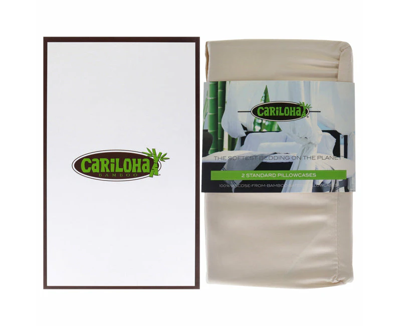 Cariloha Resort Bamboo Pillowcase Set - Coconut Milk-Standard by Cariloha for Unisex - 2 Pc Pillowcase