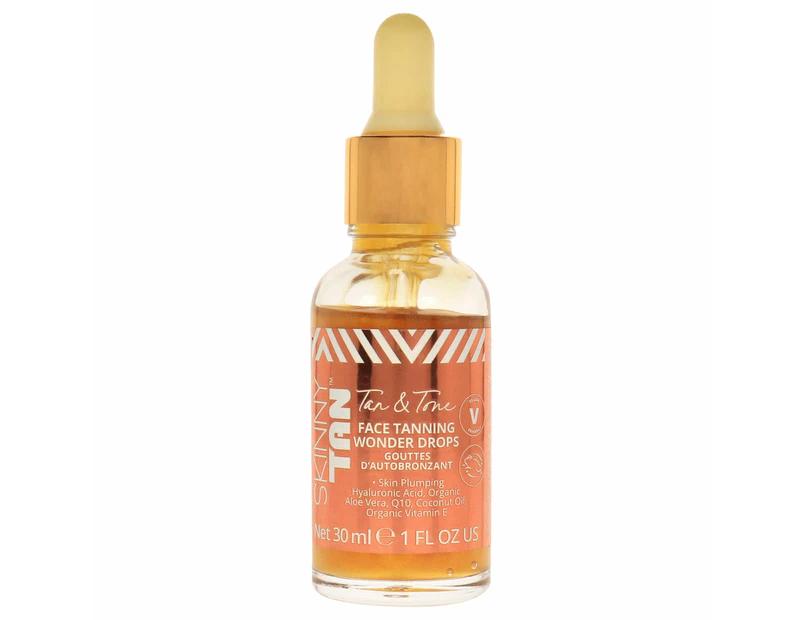 Tan and Tone Face Tanning Wonder Drops by Skinny Tan for Women - 1 oz Serum