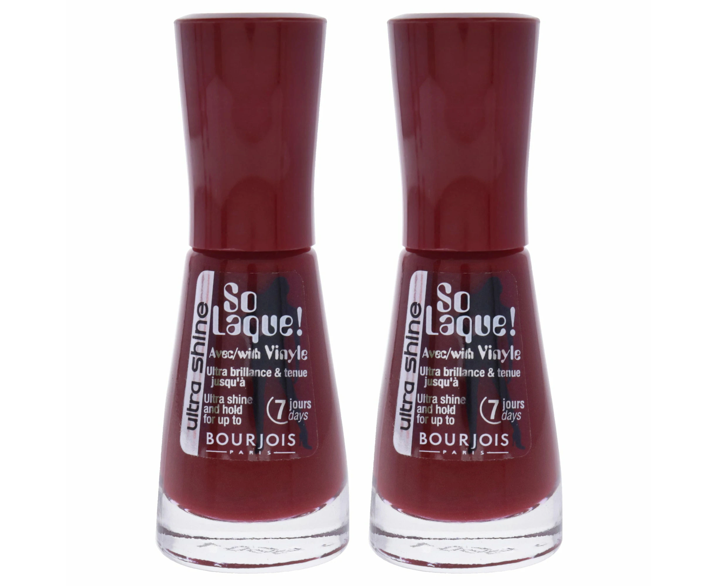 So Laque Ultra Shine - 22 Rouge Diva by Bourjois for Women - 0.3 oz Nail Polish - Pack of 2