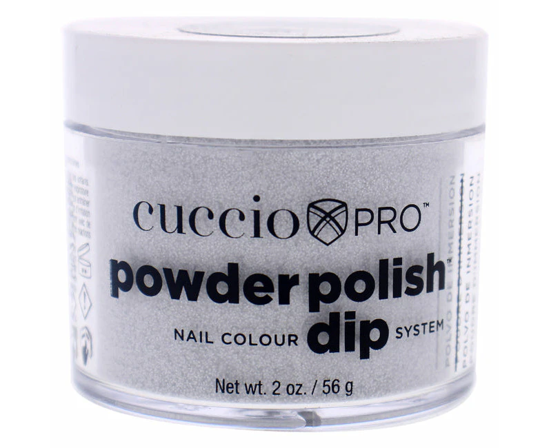 Pro Powder Polish Nail Colour Dip System - Silver with Silver Glitter by Cuccio Colour for Women - 1.6 oz Nail Powder