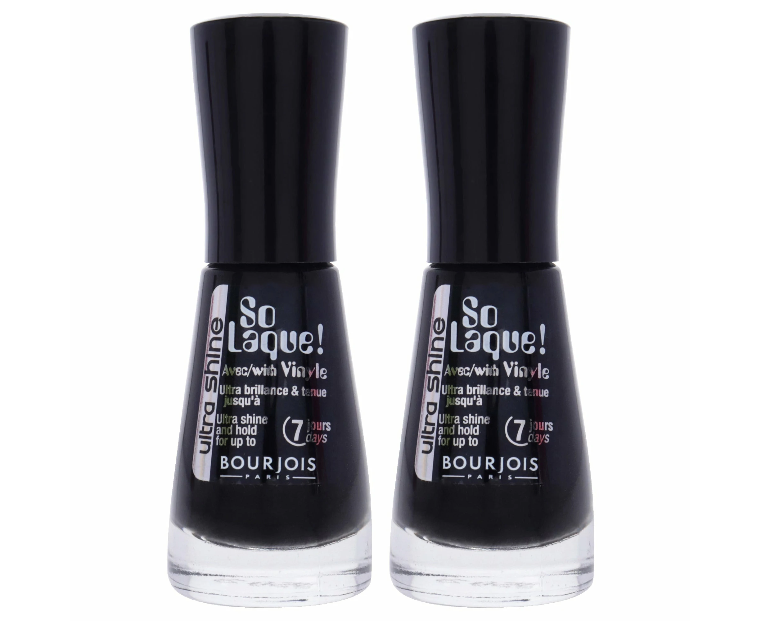 So Laque Ultra Shine - 30 Noir de Chine by Bourjois for Women - 0.3 oz Nail Polish - Pack of 2