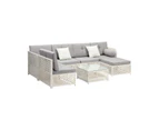 Livsip Outdoor Furniture Sofa Set 7-Piece Wicker Lounge Setting Table Chairs