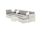 Livsip Outdoor Furniture Sofa Set 7-Piece Wicker Lounge Setting Table Chairs