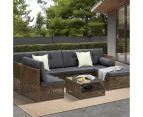 Livsip Outdoor Furniture Lounge Setting 6 Seater Wicker Sofa Set Patio Garden