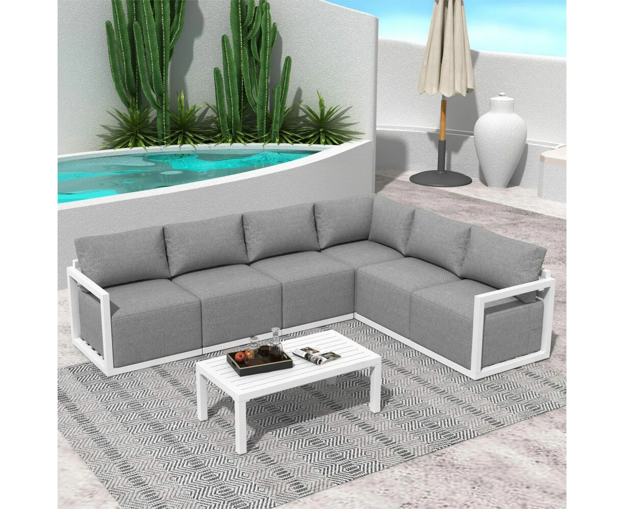 Alfresco Contemporary All-Weather Lounge Set – Charcoal Grey