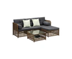 Livsip Outdoor Furniture Lounge Setting 4 Seater Wicker Sofa Set Patio Garden