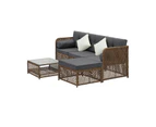 Livsip Outdoor Furniture Lounge Setting 4 Seater Wicker Sofa Set Patio Garden