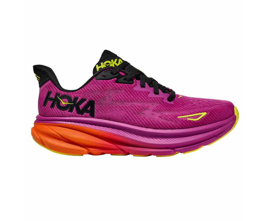 HOKA Mens Clifton 9 Running Shoes - Purple/Orange