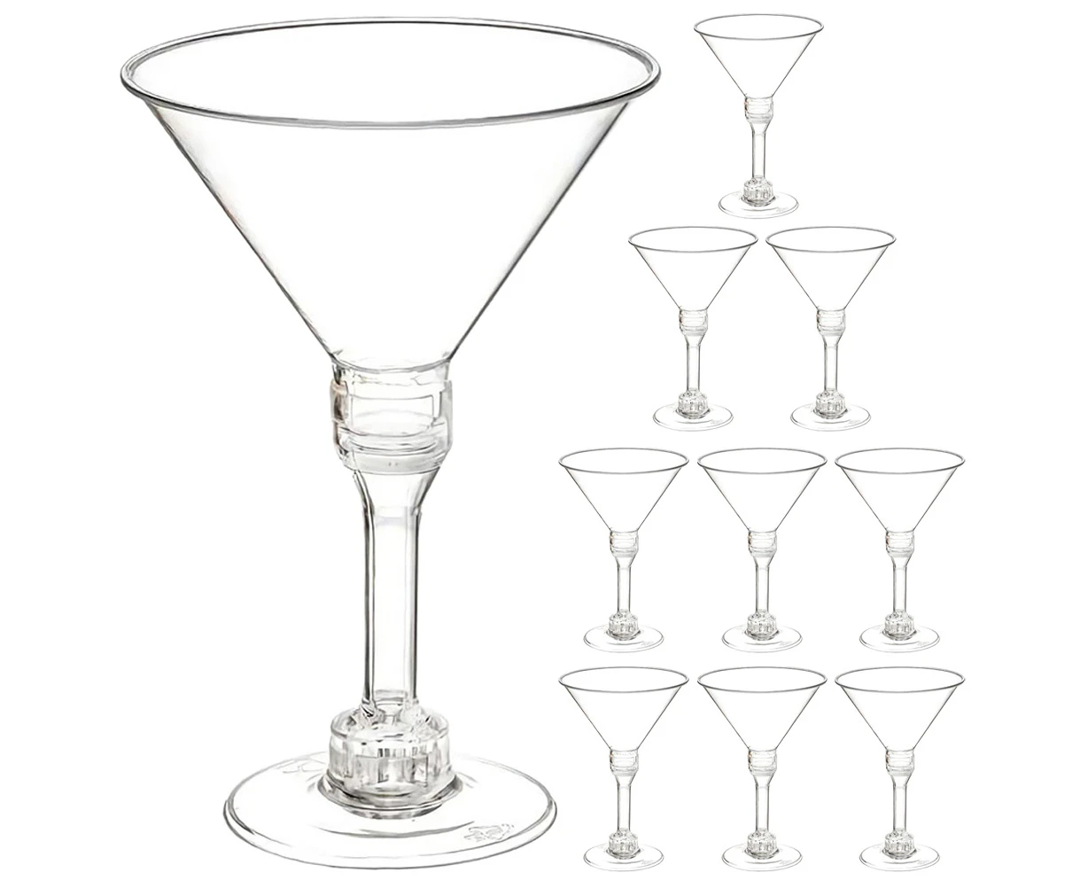 10pcs Transparent Wine Cup Martini Cup Plastic Clear Martini Cup Martini Containers