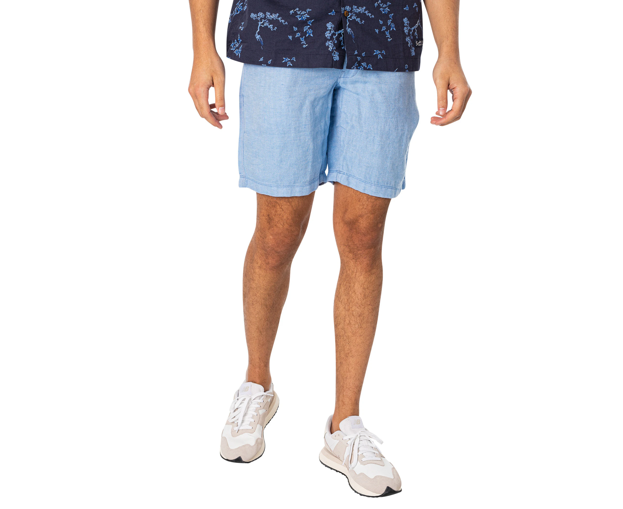 Superdry Men's Drawstring Linen Shorts - Blue