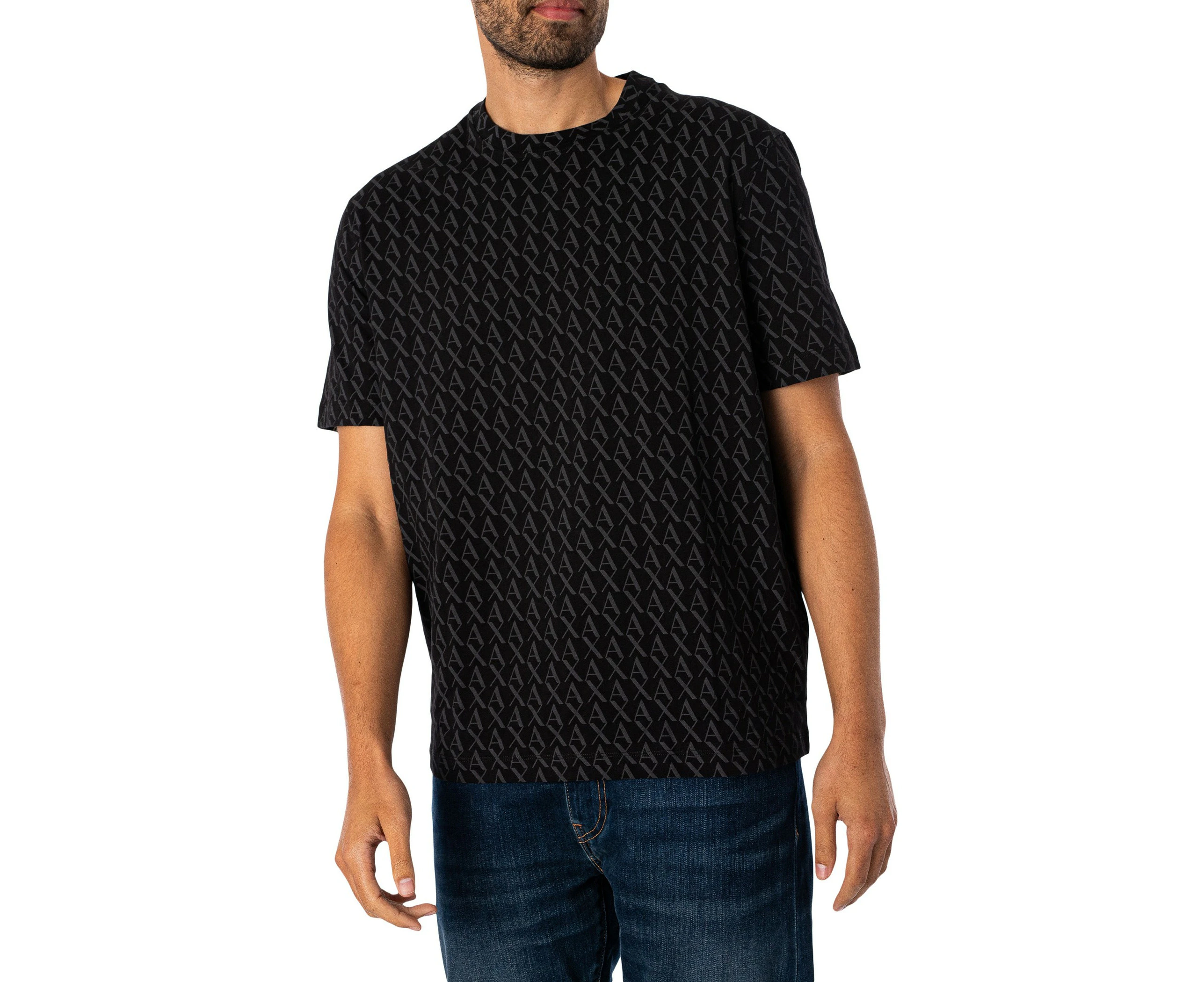 Armani Exchange Men's Pattern Print T-Shirt - Black