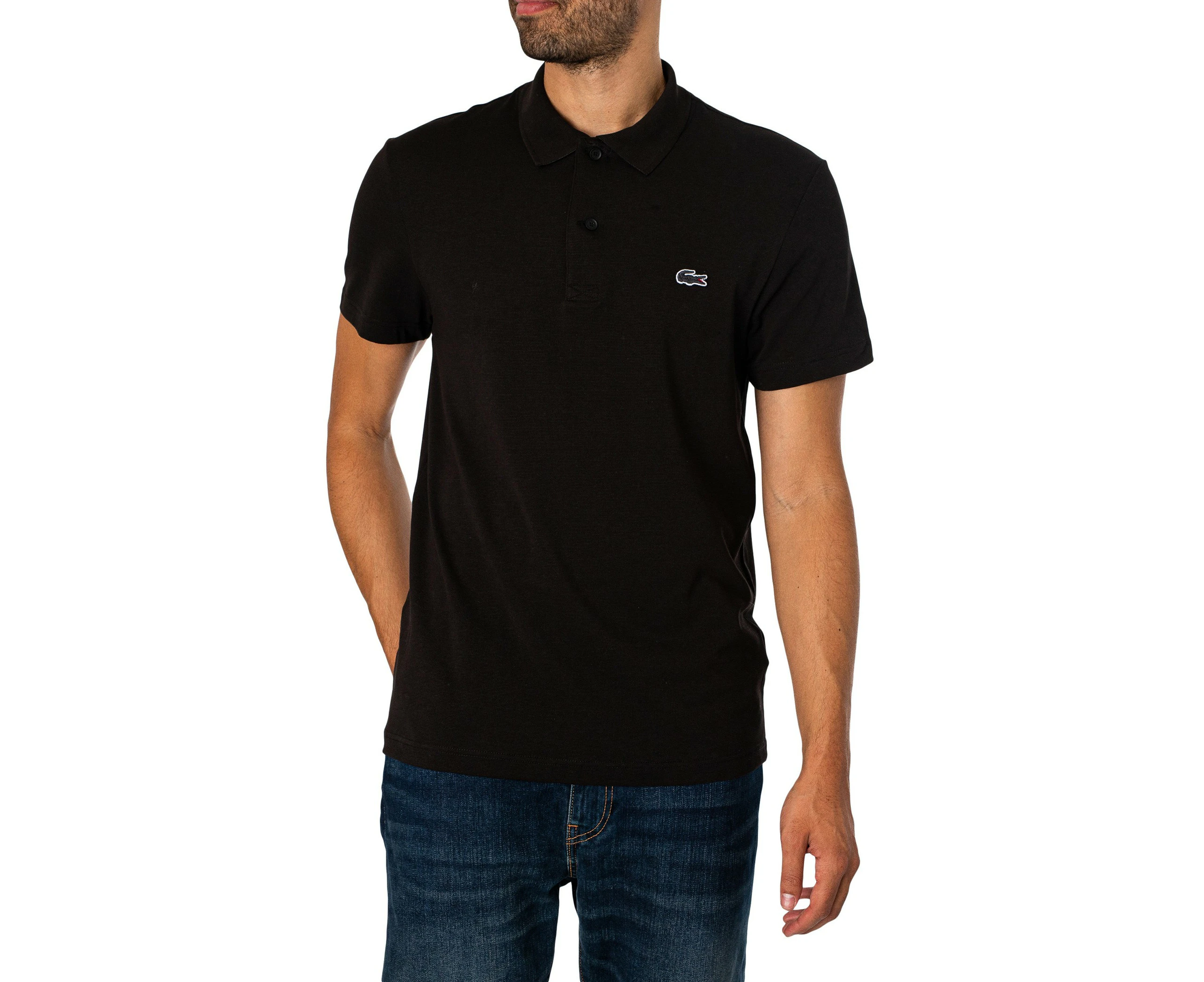 Lacoste Men's Regular Fit Cotton Blend Polo Shirt - Black