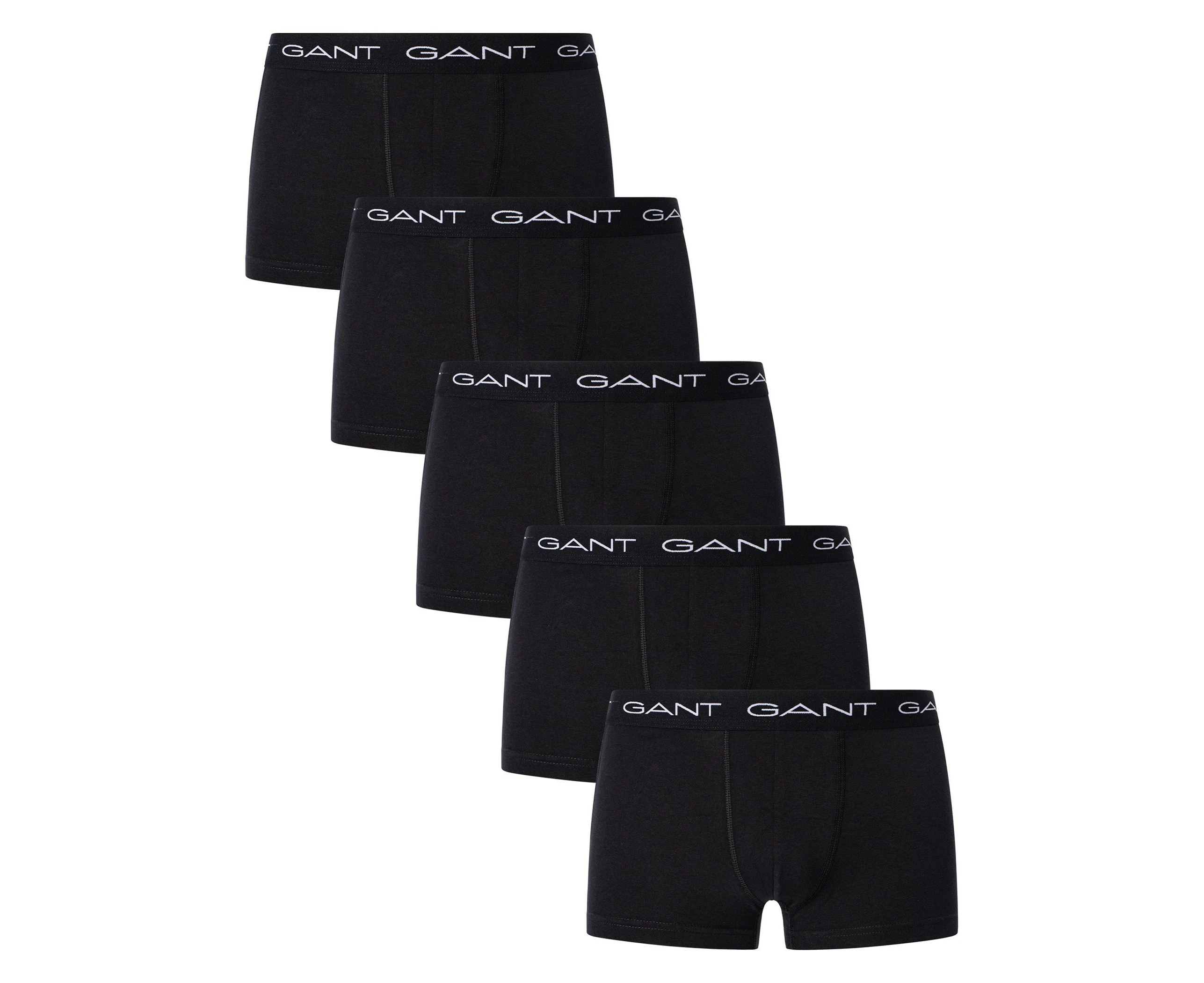 GANT Men's 5 Pack Essentials Trunks - Black