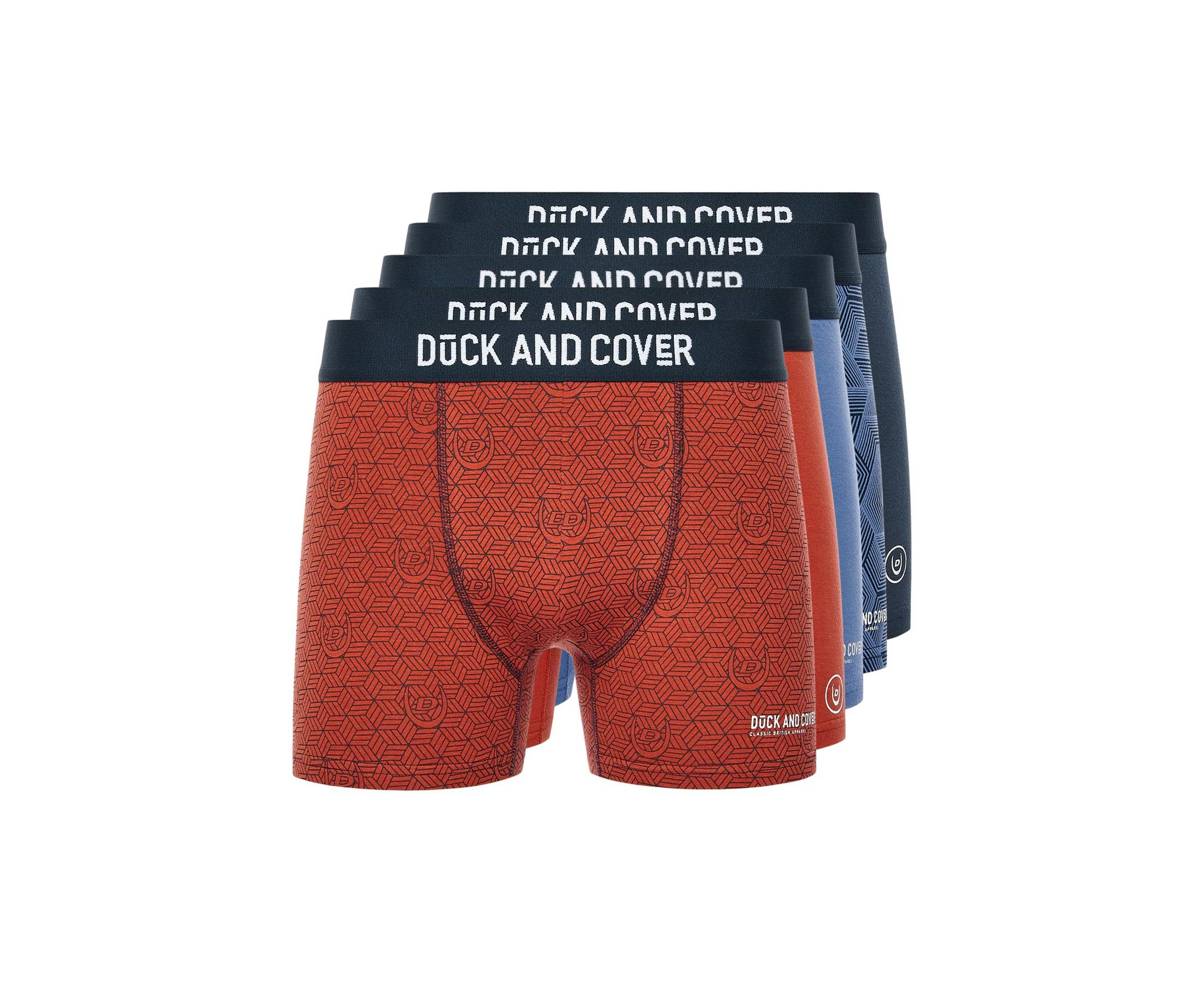 Duck and Cover Mens Quenelly Boxer Shorts (Pack of 5) (Multicoloured) - BG1699