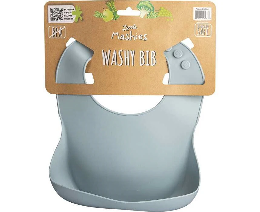 Little Mashies Silicone Washy Bib Dusty Blue