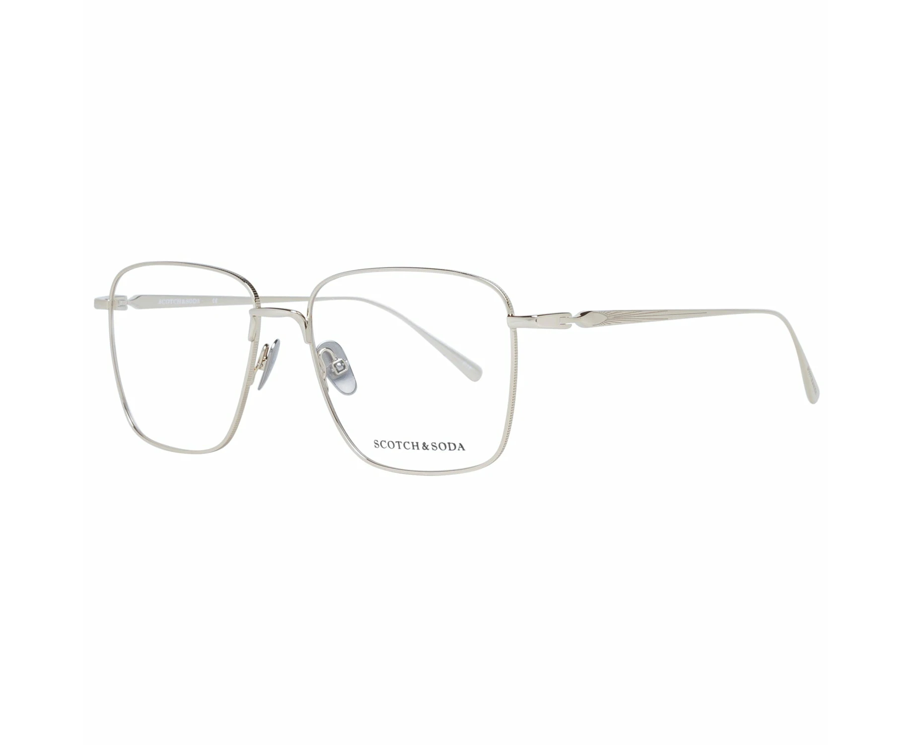 Gold Square Metal Frame Glasses with Demo Lenses (55-17-140) - Gold