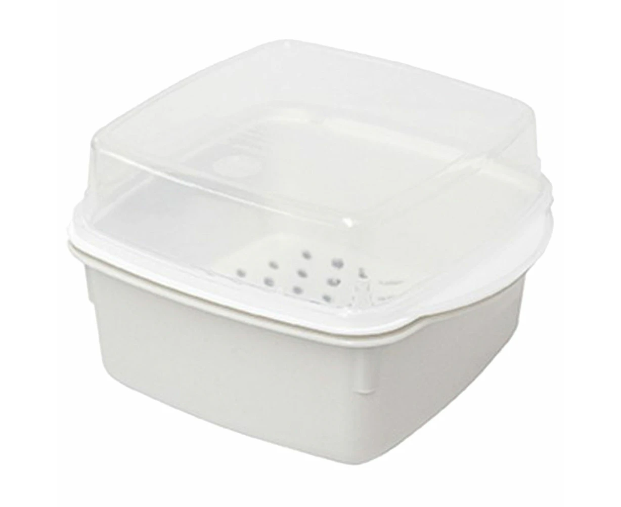 Microwave Vegetable Steamer Box Double Layer Plastic Steamer Kitchen Steaming Case With Lid