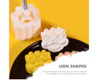 1Set Moon Cake Mold Cookie Mold Lion Shaped Mooncake Mold DIY Press Baking Mold