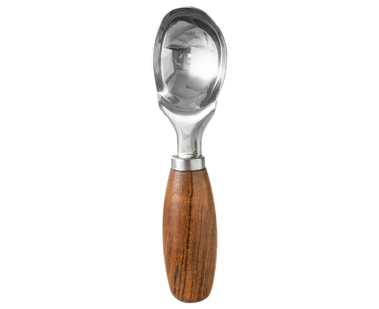 Ice Cream Scooper Reusable Ice Cream Scoop Melon Ball Scoop With Wood Handle