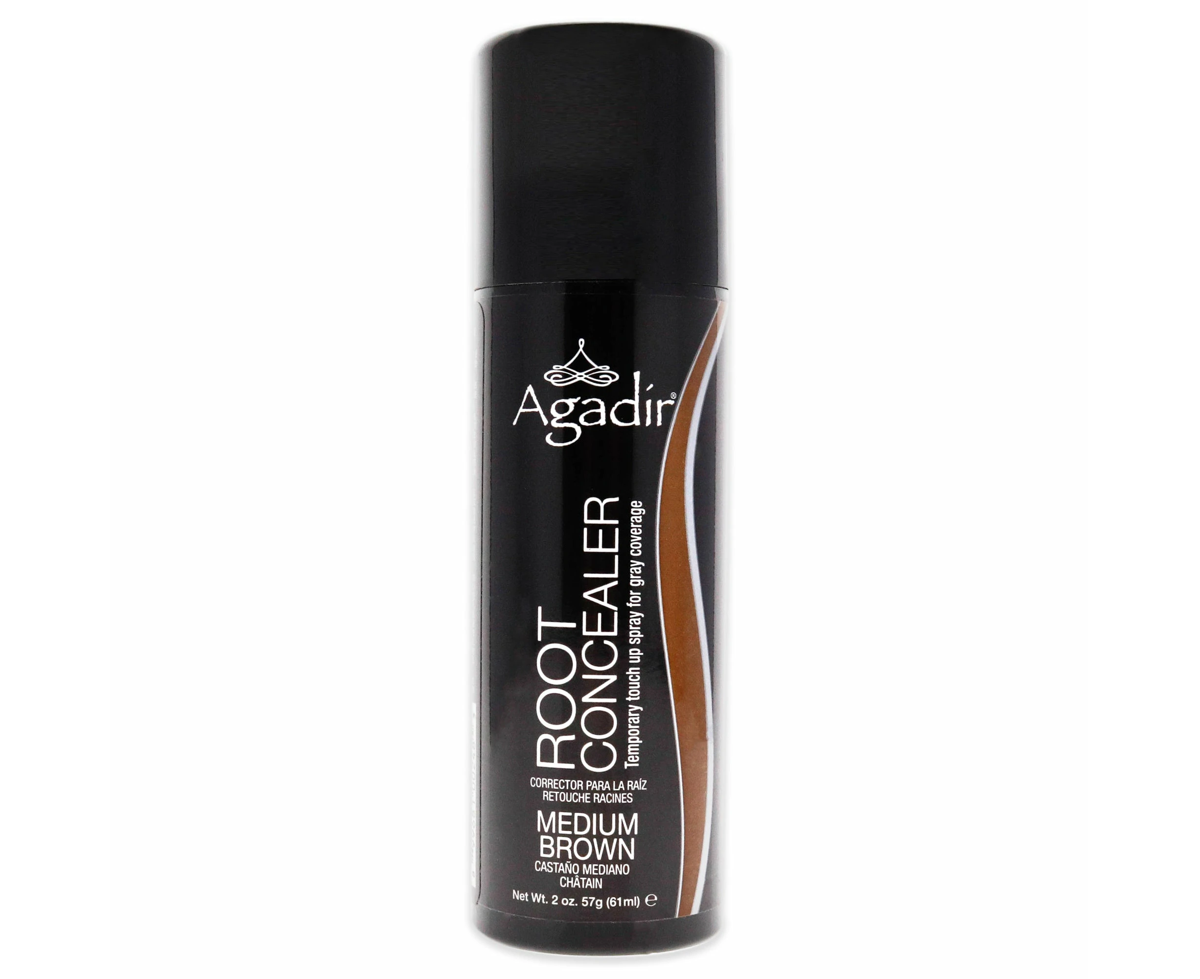 Root Concealer Temporary Touch Up Spray - Medium Brown by Agadir for Unisex - 2 oz Hair Color