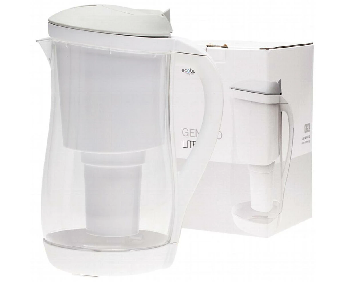 Gentoo Plastic Water Filter Jug (Grey & White) - 1.5L