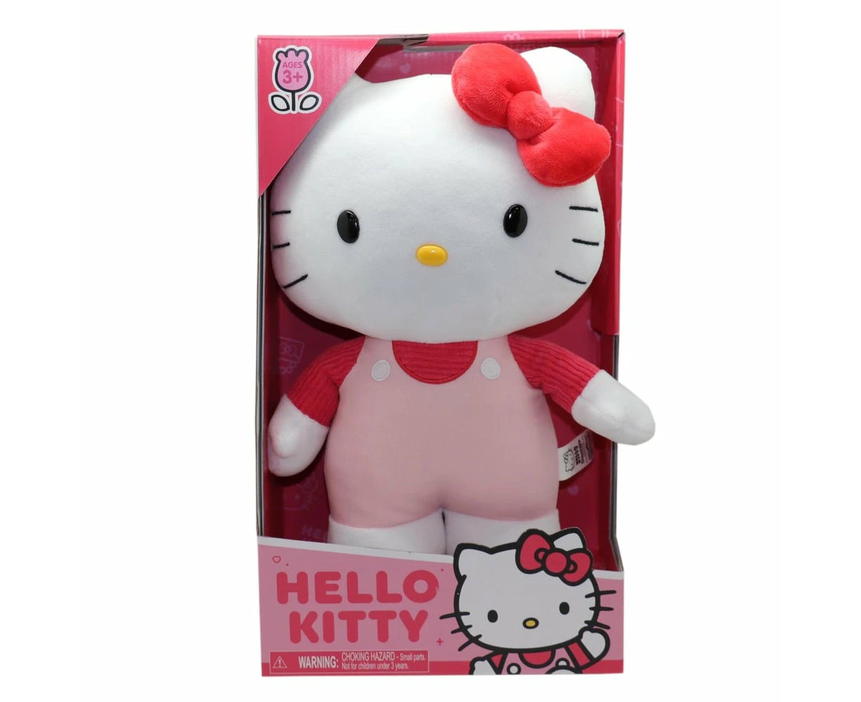 Hello Kitty Medium Pink Overalls Plush