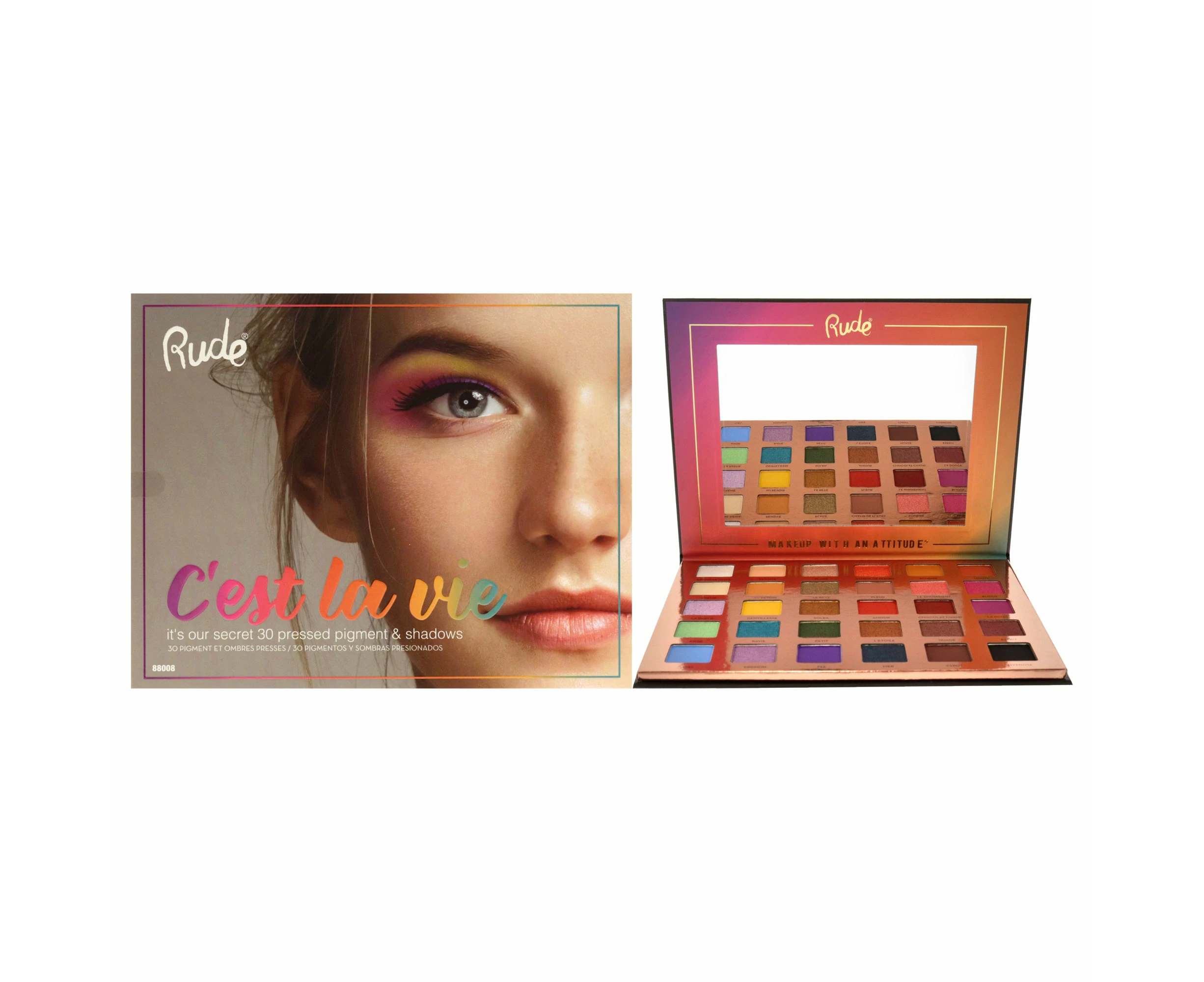 Cest La Vie 30 Eyeshadow Palette by Rude Cosmetics for Women - 1.13 oz Eye Shadow