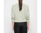 Long Sleeve Crew Neck Rib Cardigan - Preview