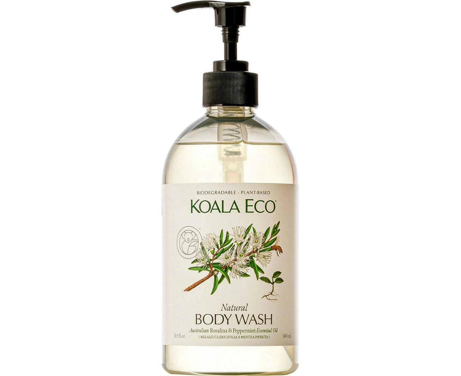 Natural Body Wash - Rosalina & Peppermint 500ml