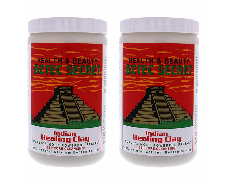 Indian Healing Clay by Aztec Secret for Unisex - 2 lb Clay - Pack of 2