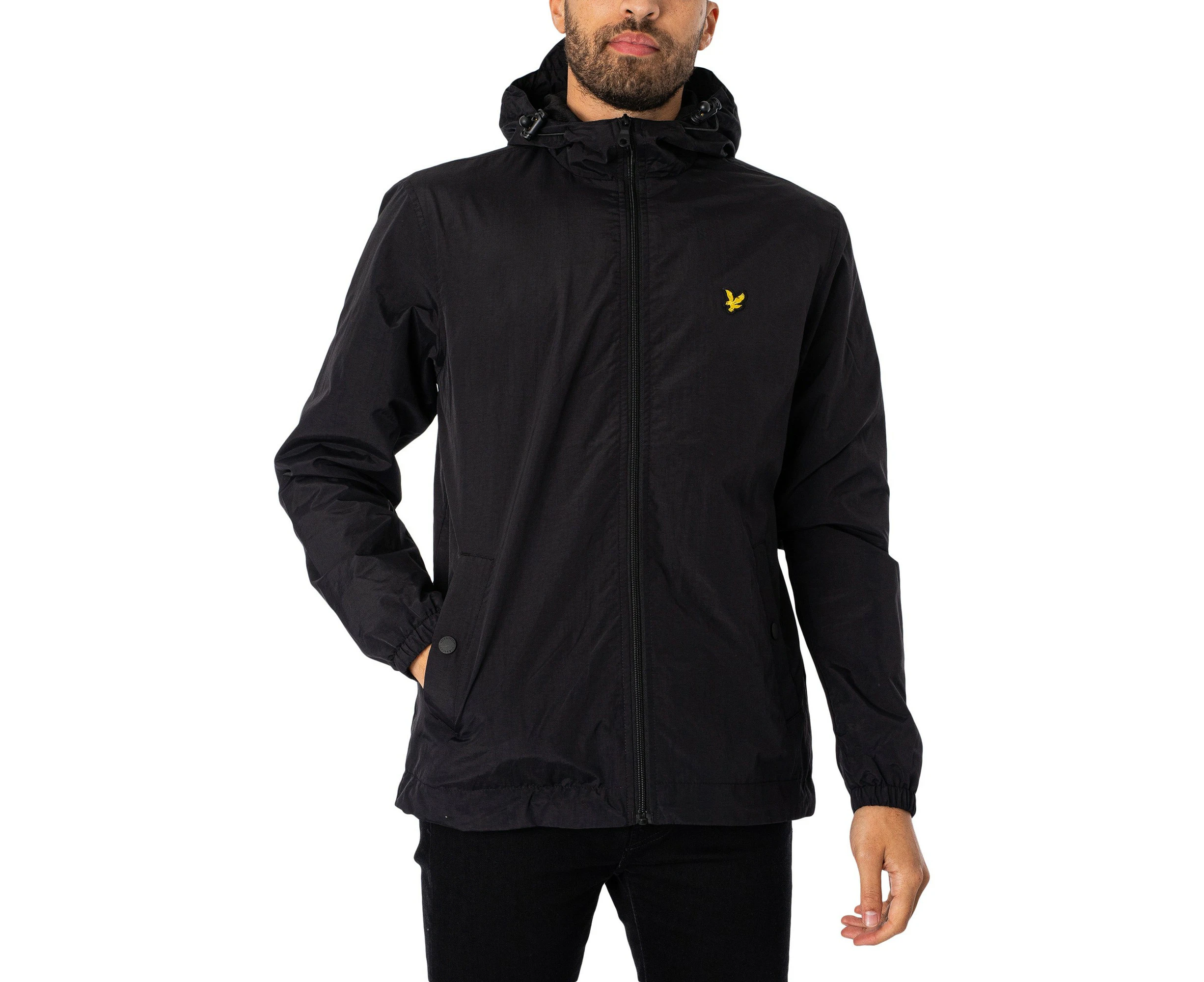 Lyle & Scott Men's Zip Front Lightweight Hooded Jacket Black