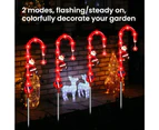 3 Pack Christmas Candy Cane Lights, Solar Christmas Path Marker Lights, Outdoor Christmas Decorations