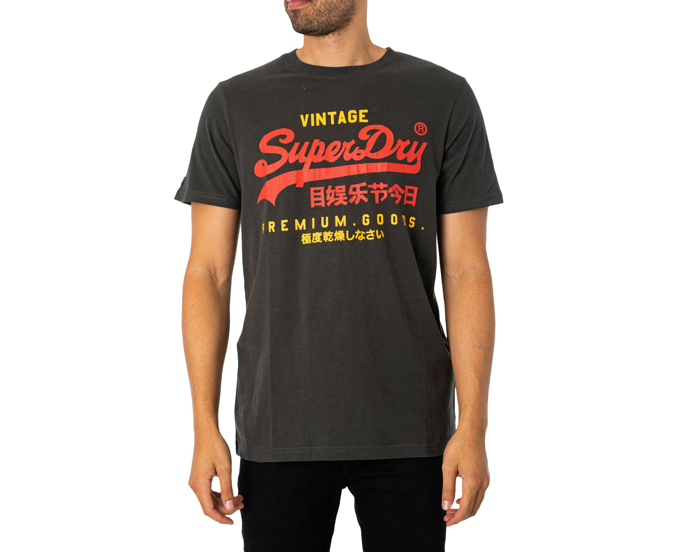 Superdry Men's Cracked Classic Vintage Logo Heritage T-Shirt - Black